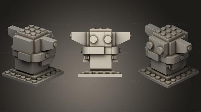 Figurines simple (Lego Grogu and Mando1, STKPR_1462) 3D models for cnc